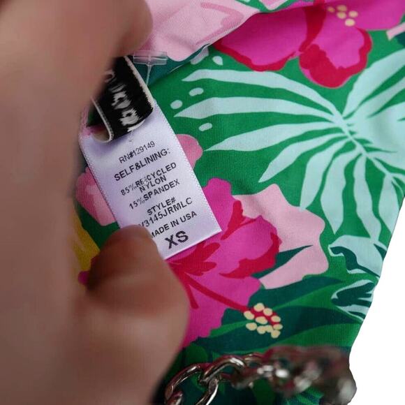 NWT Dippin Daisy’s One Shoulder Tropical Bikini Set High Waist Swimsuit USA Made - Picture 7 of 15